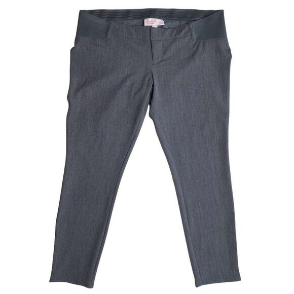 Isabel Maternity Side-Panel Leggings Womens Grey 6 Medium Elastic‎ Comfort Waist - Picture 1 of 10
